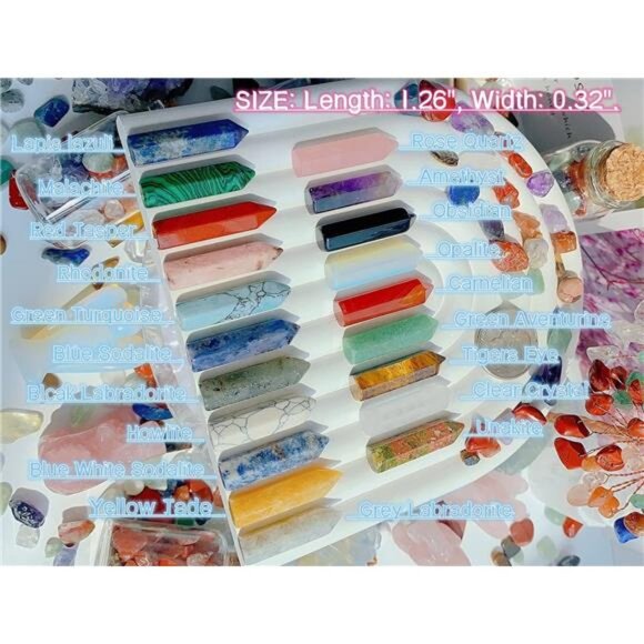 20 PCS Healing Crystals Stones Sets Wands Bulk Natural Pocket - Picture 6 of 7